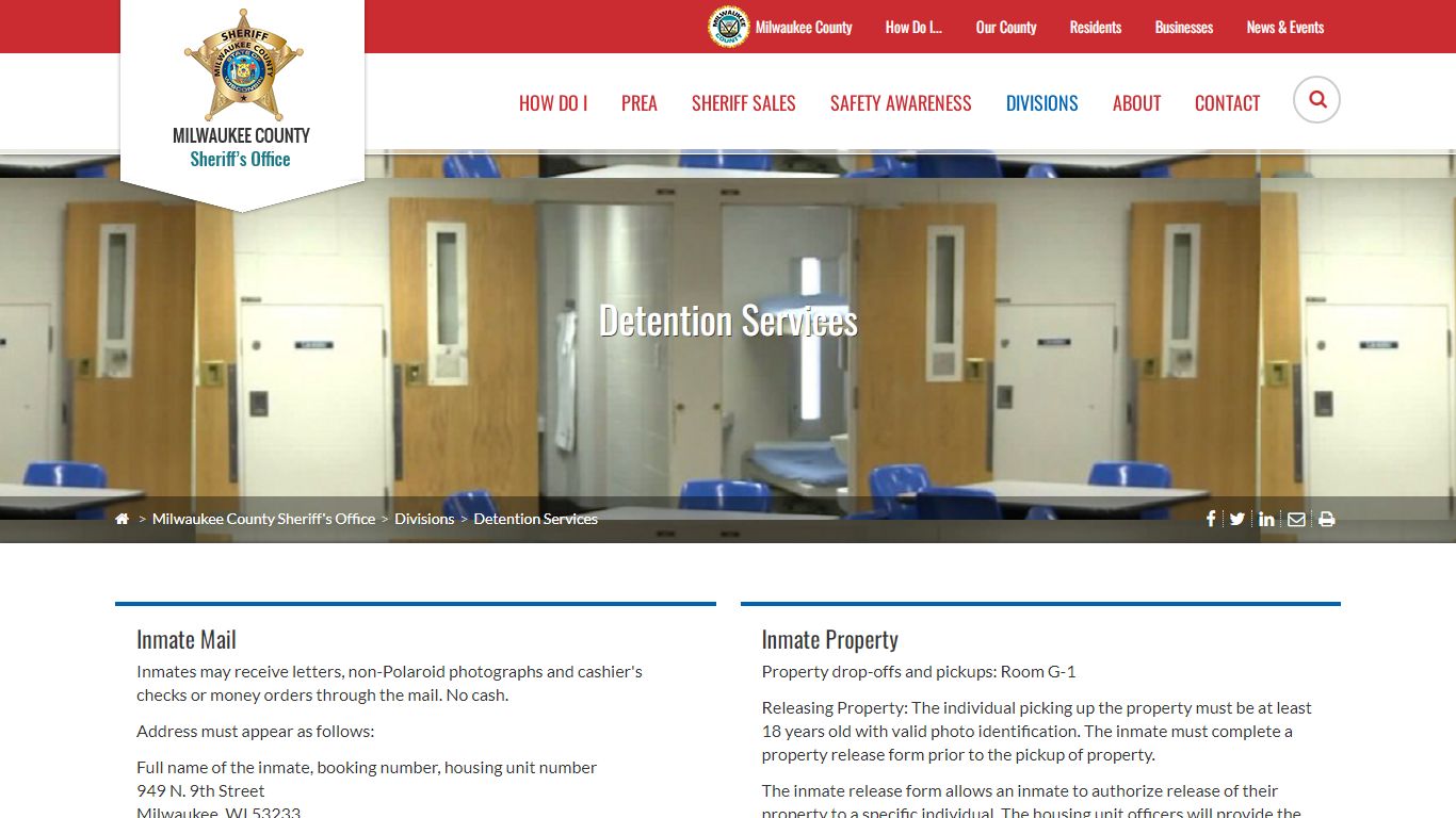 County of Milwaukee | Detention Services
